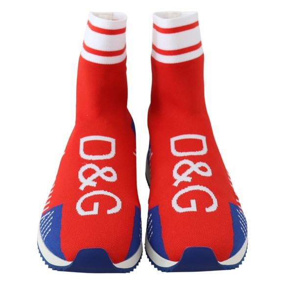 Dolce & Gabbana Blue Red Sorrento Logo Sneakers Socks Shoes - Picture 4 of 6